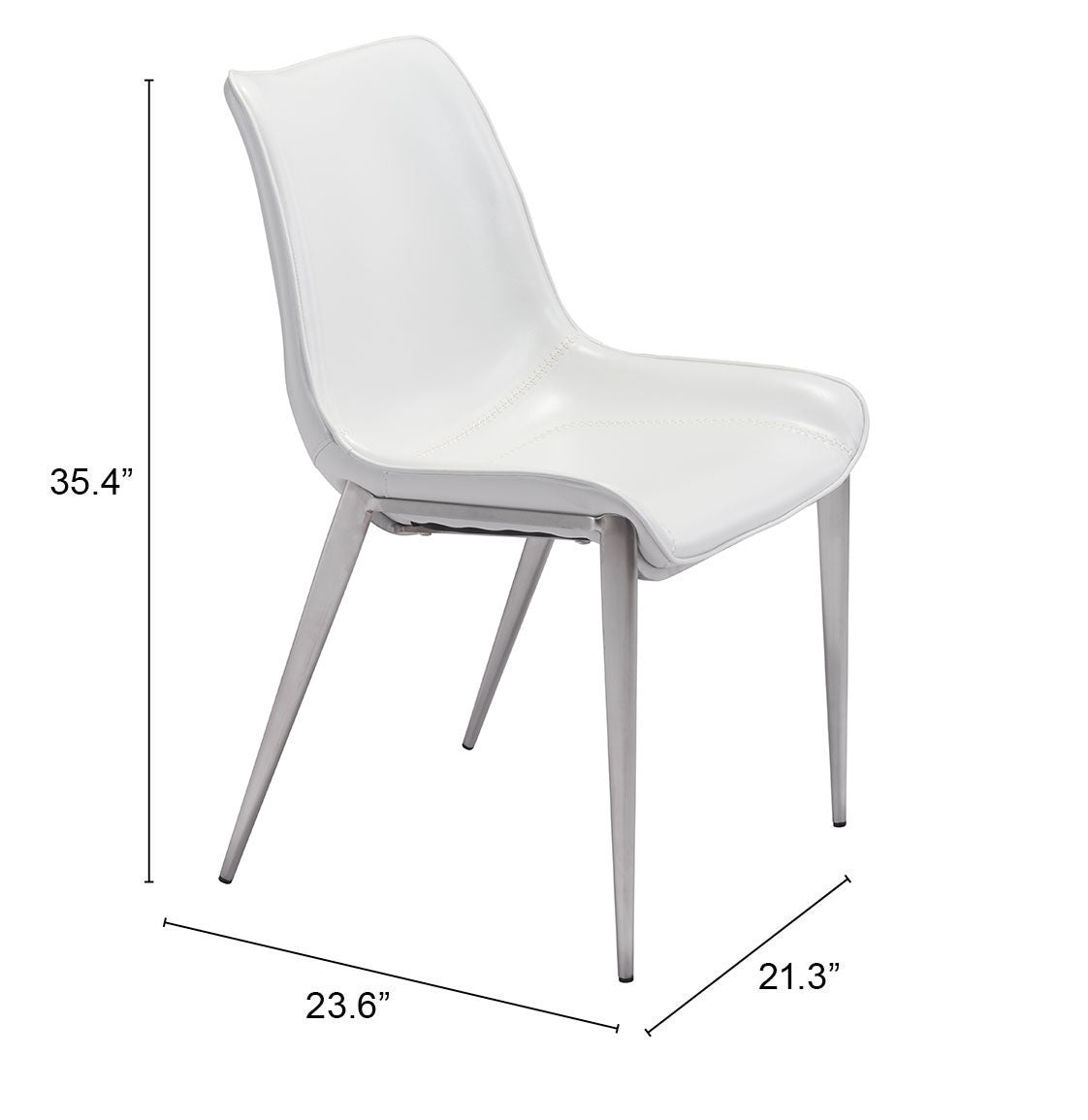 SILLA DE COMEDOR ALTEA BLANCA Y PLATEADA
