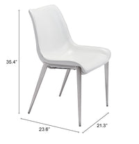 SILLA DE COMEDOR ALTEA BLANCA Y PLATEADA