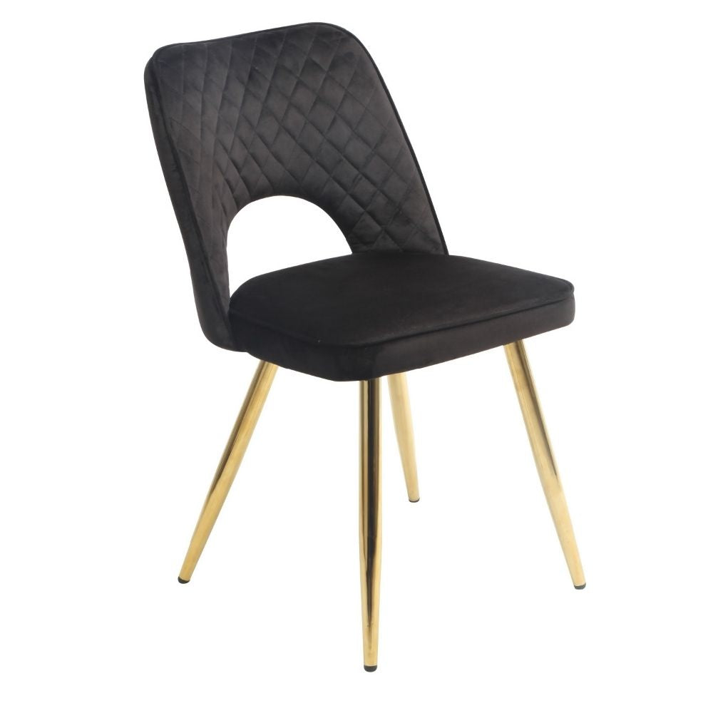 SILLA ÍLARA VELVET NEGRO GOLD