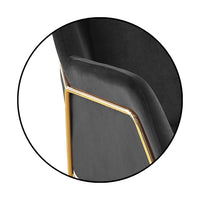 SILLON OCASIONAL ÍLORA VELVET NEGRO PATAS GOLD