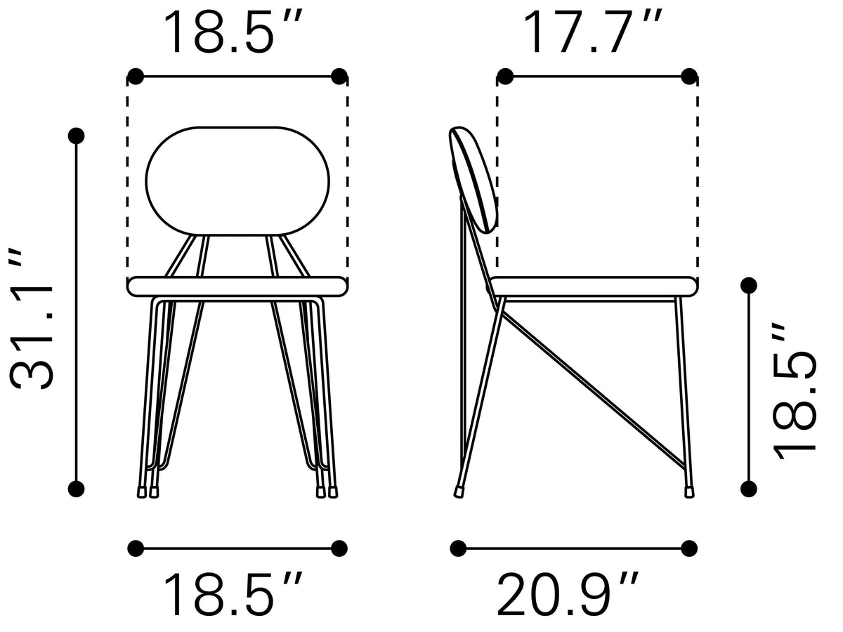 SILLA DE COMEDOR GRIS CON BASE DORADA MID-CENTURY