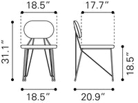 SILLA DE COMEDOR GRIS CON BASE DORADA MID-CENTURY