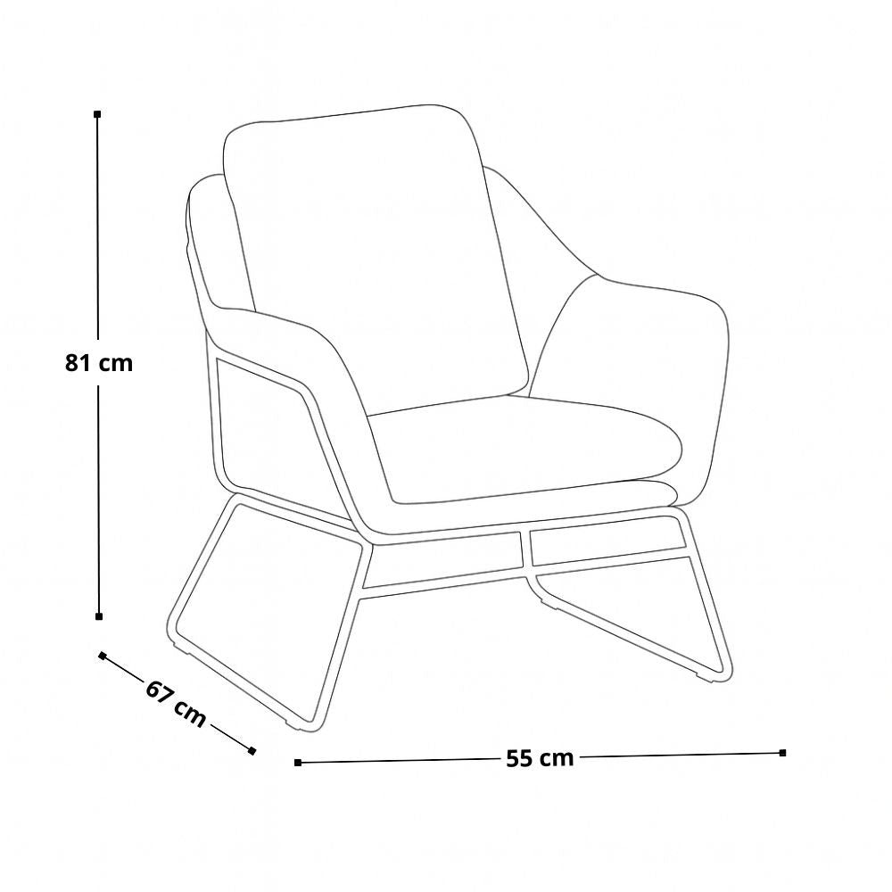 SILLON OCASIONAL ÍLORA VELVET NEGRO PATAS GOLD
