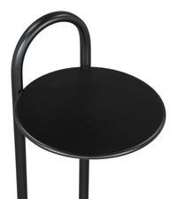 MESA AUXILIAR LUNEL NEGRA CON BASE DE MARMOL BLANCO
