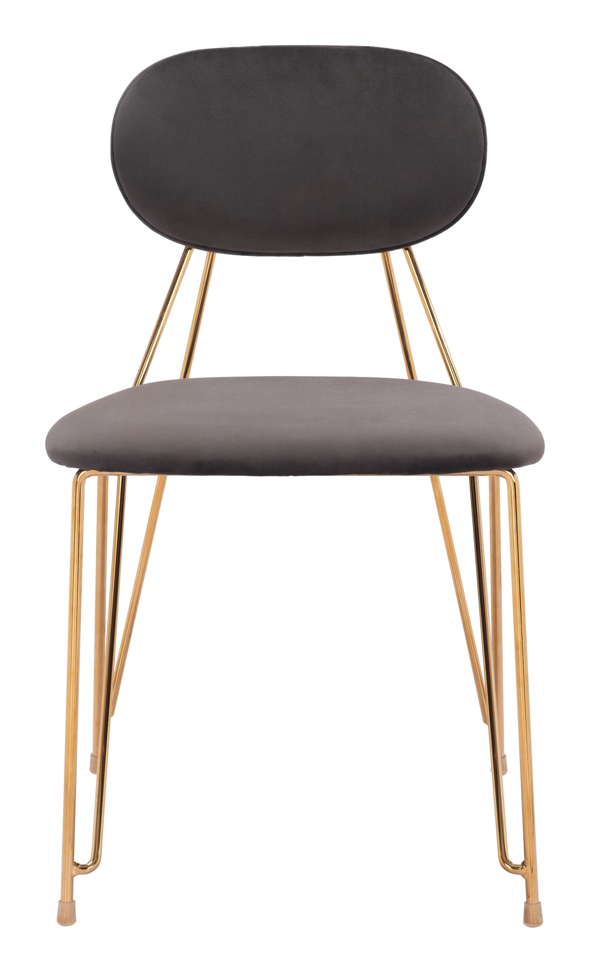 SILLA DE COMEDOR GRIS CON BASE DORADA MID-CENTURY