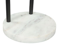 MESA AUXILIAR LUNEL NEGRA CON BASE DE MARMOL BLANCO