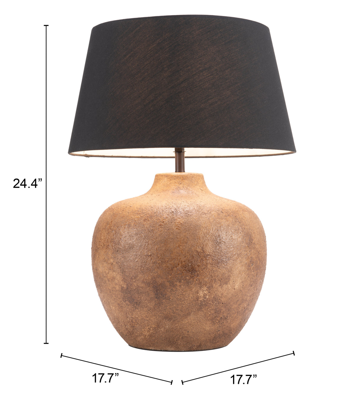 LAMPARA DE MESA NEGRA DE CERÁMICA CON DISEÑO MINIMALISTA