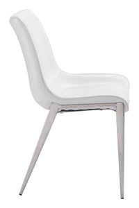 SILLA DE COMEDOR ALTEA BLANCA Y PLATEADA