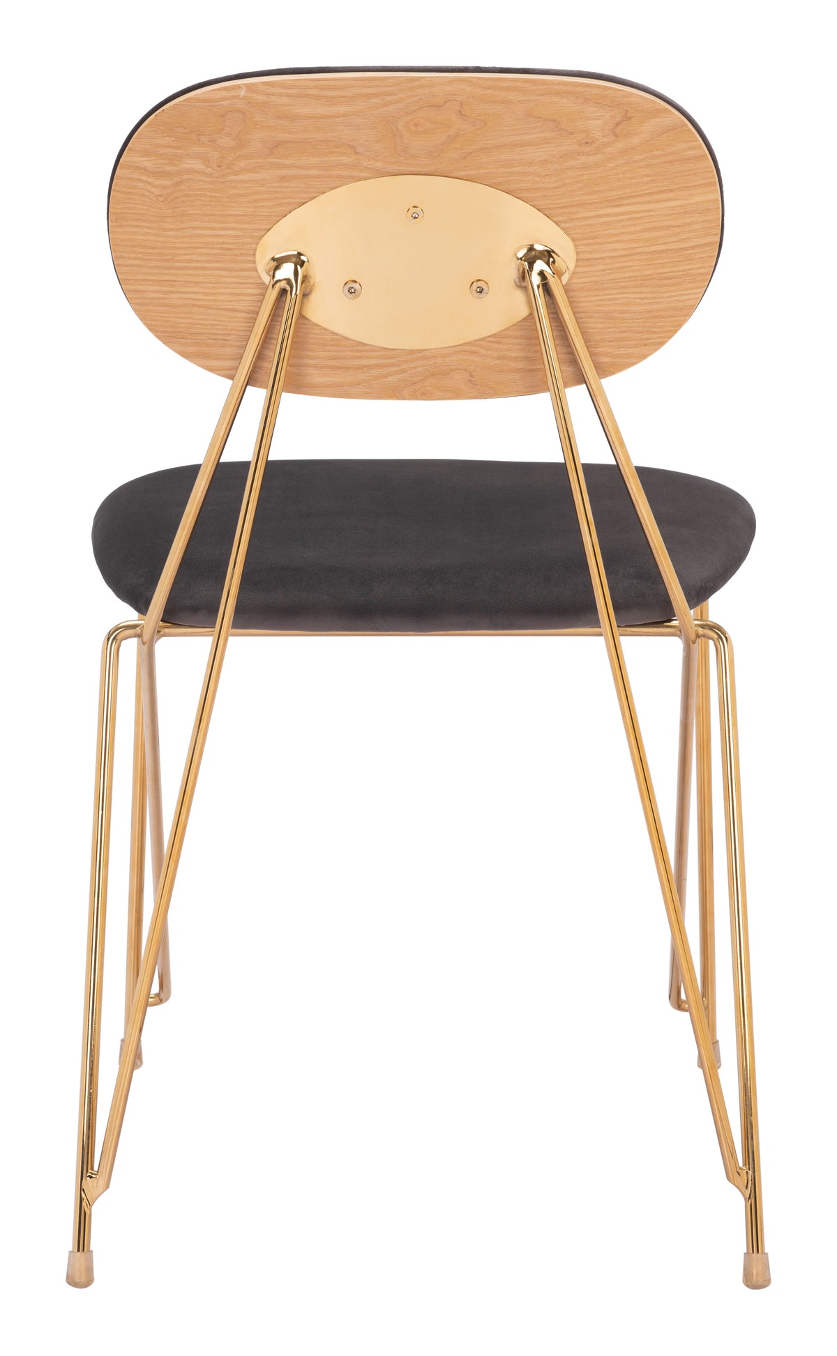 SILLA DE COMEDOR GRIS CON BASE DORADA MID-CENTURY