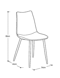 SILLA ÍVARA VELVET GRIS DISEÑO