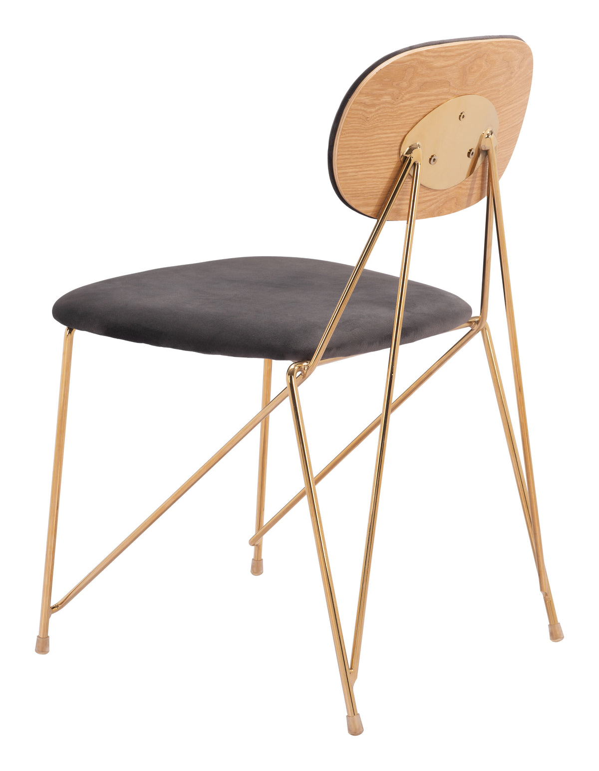 SILLA DE COMEDOR GRIS CON BASE DORADA MID-CENTURY