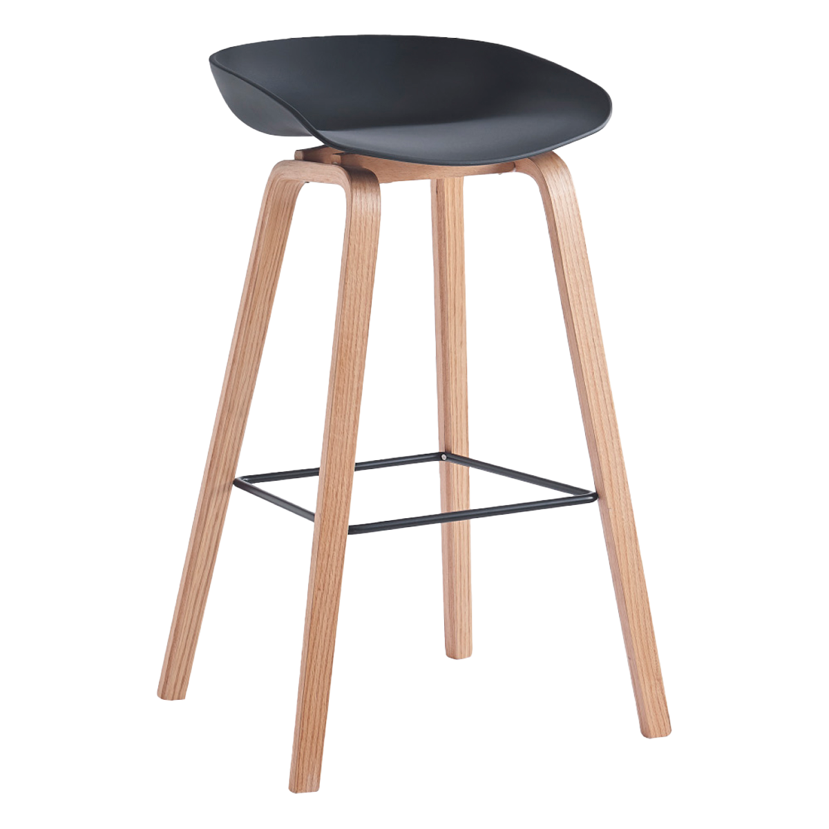 Banco LÚRIN Negro con Pata de Metal y Madera | Diseño Moderno, Resistente y Elegante