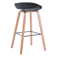 Banco LÚRIN Negro con Pata de Metal y Madera | Diseño Moderno, Resistente y Elegante