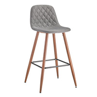 BANCO AÚREN BORDADO TELA GRIS METAL/MADERA