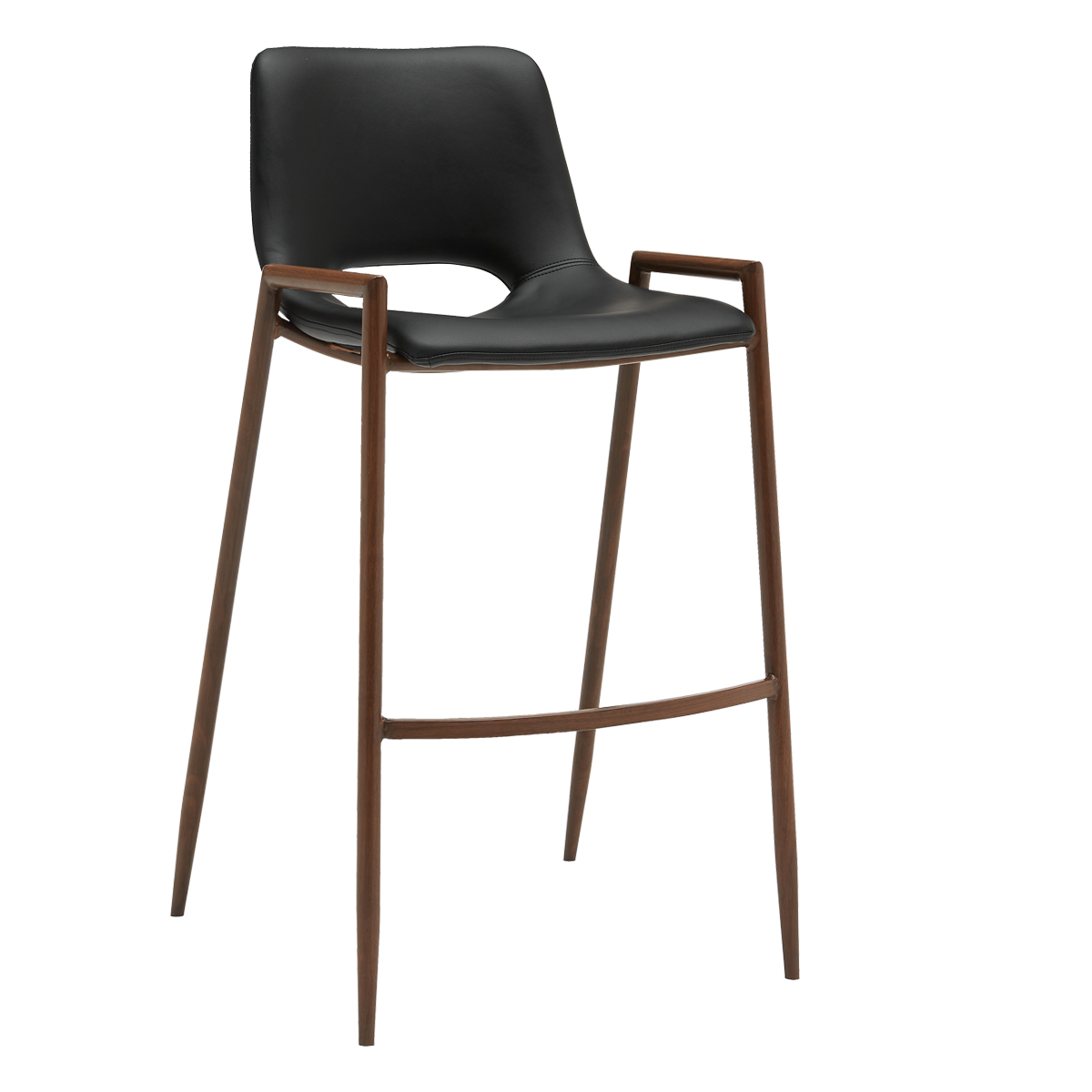 BANCO ÉRVA PU NEGRO PATA METAL MADERA