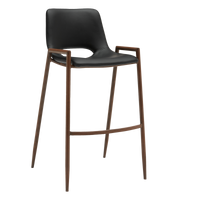 BANCO ÉRVA PU NEGRO PATA METAL MADERA