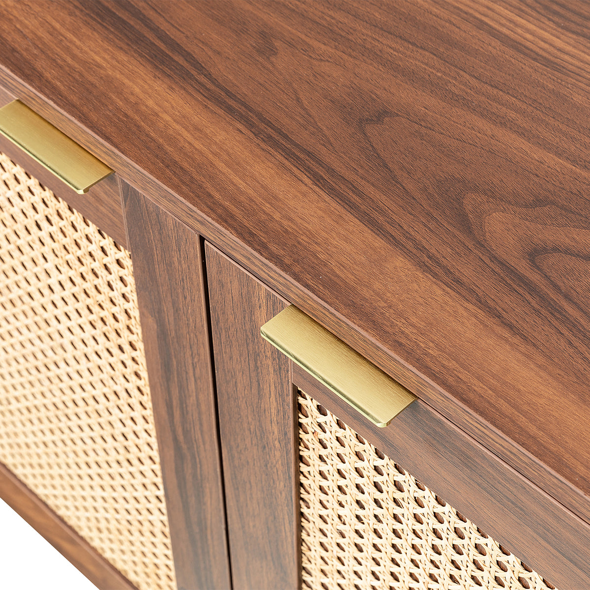 CREDENZA PALERMO NEGRO Y RATTÁN