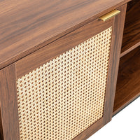 CREDENZA PALERMO NEGRO Y RATTÁN