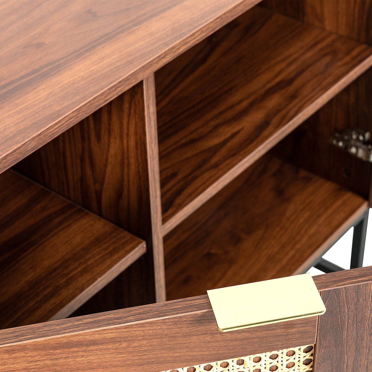 CREDENZA PALERMO NEGRO Y RATTÁN