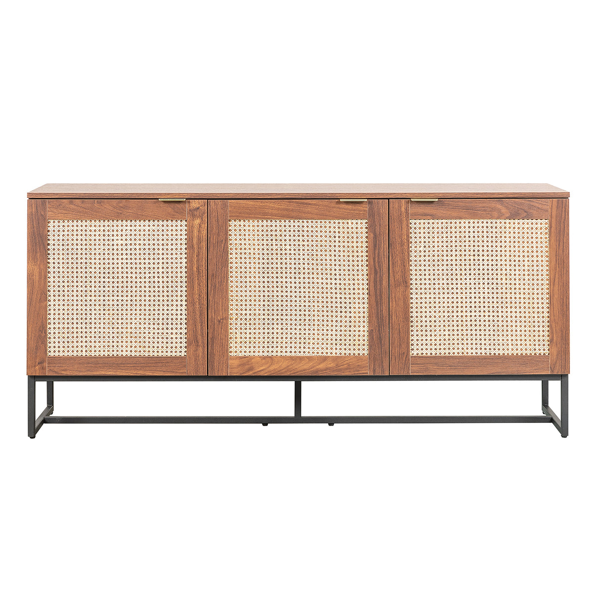 CREDENZA PALERMO NEGRO Y RATTÁN