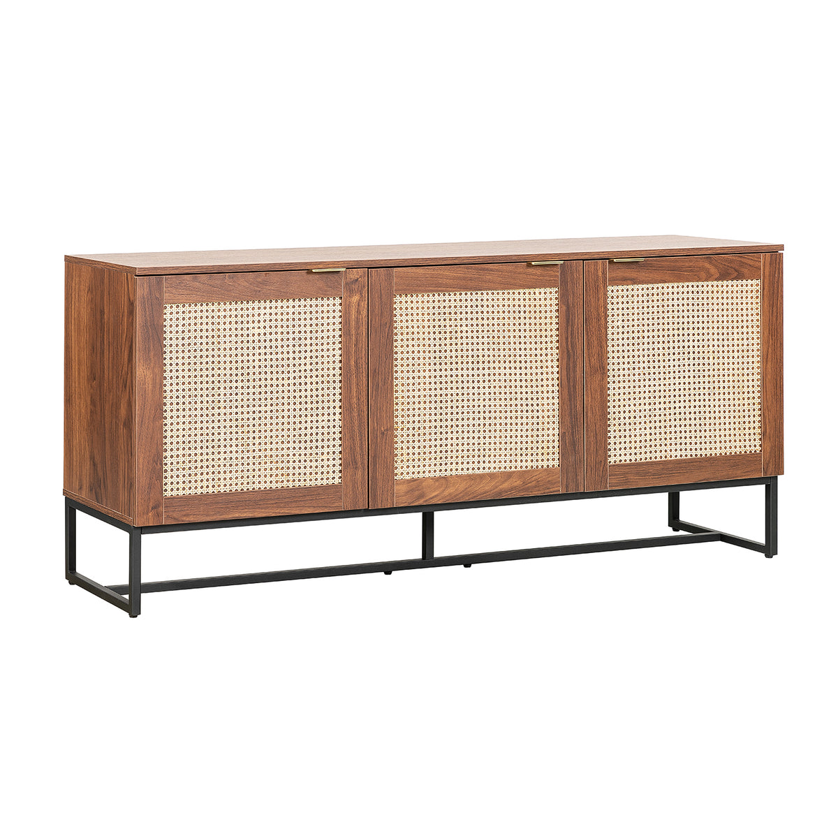 CREDENZA PALERMO NEGRO Y RATTÁN