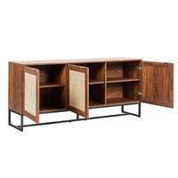 CREDENZA PALERMO NEGRO Y RATTÁN