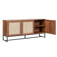 CREDENZA PALERMO NEGRO Y RATTÁN