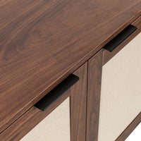 CREDENZA RAVENNA MODERNA NEGRO Y NOGAL