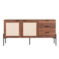 CREDENZA RAVENNA MODERNA NEGRO Y NOGAL