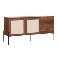CREDENZA RAVENNA MODERNA NEGRO Y NOGAL