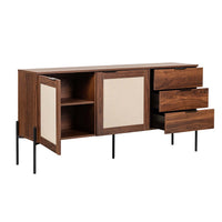 CREDENZA RAVENNA MODERNA NEGRO Y NOGAL