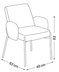 SILLA OCASIONAL LUCRECIA LAMB PATAS NEGRAS