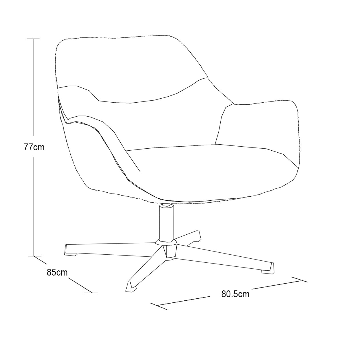 SILLON OCASIONAL ÁRVEL LAMB NEGRO