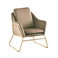 SILLON OCASIONAL RUMANIA VELVET PATAS GOLD