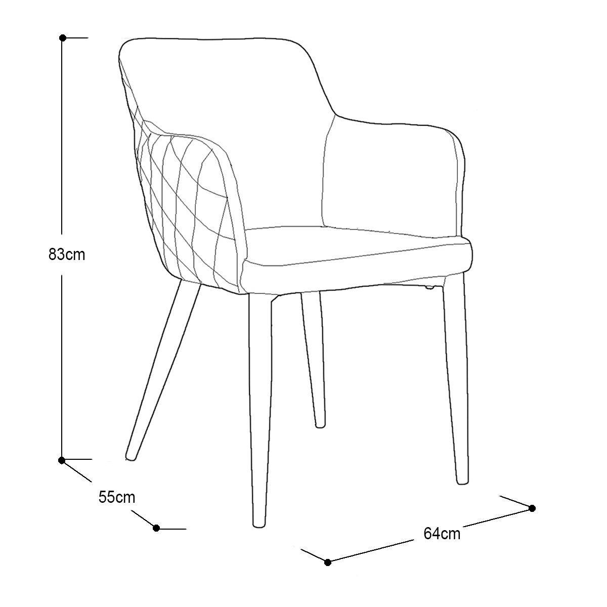 SILLA OCASIONAL DANTE TELA GRIS