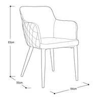 SILLA OCASIONAL DANTE TELA GRIS