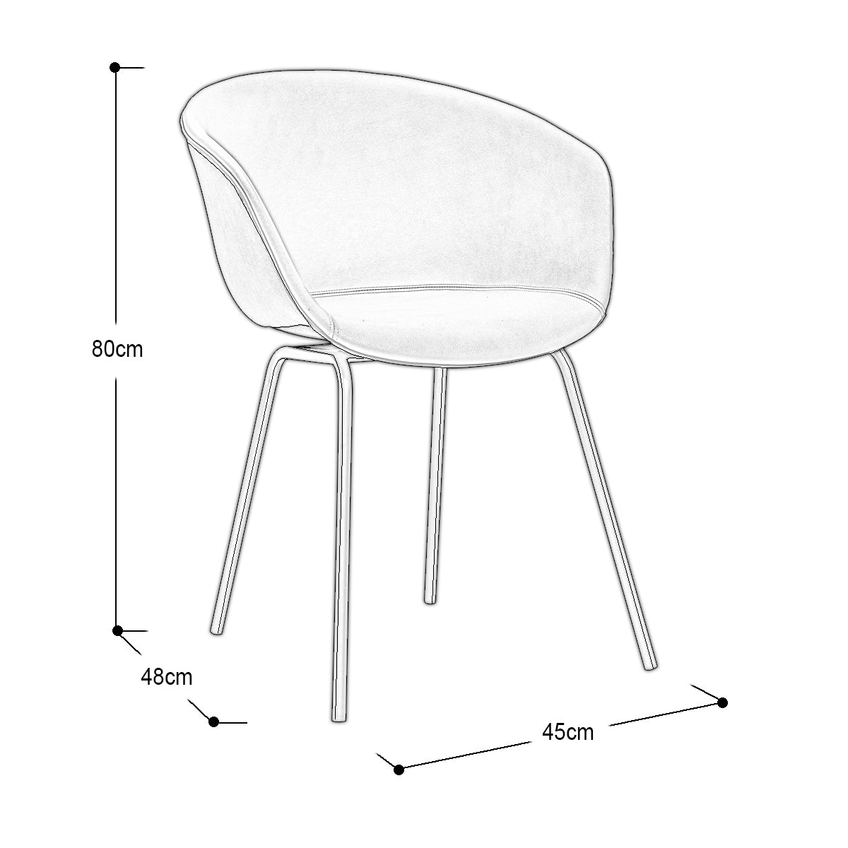 SILLA ÉLVAR CAFÉ TEXTURA PU/PP PATA NEGRA