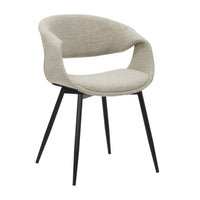 Silla LÉVAN Tela Gris con Pata Negra | Diseño Moderno, Cómoda y Elegante para Comedor o Sala
