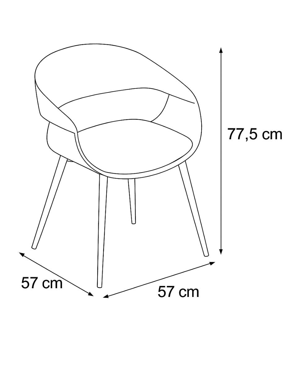 Silla LÉVAN Tela Gris con Pata Negra | Diseño Moderno, Cómoda y Elegante para Comedor o Sala