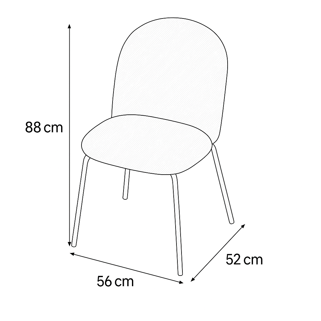 SILLA VARESE VELVET NEGRO