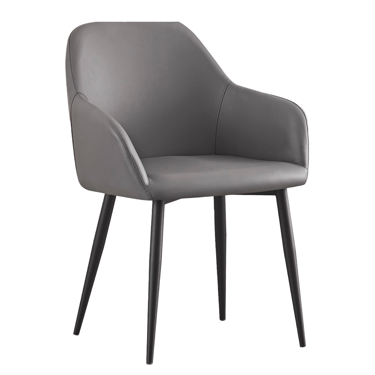 SILLA OCASIONAL KÁREN PU GRIS PATA NEGRA