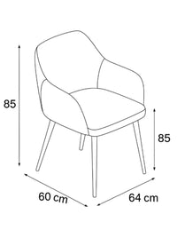 SILLA OCASIONAL KÁREN PU GRIS PATA NEGRA