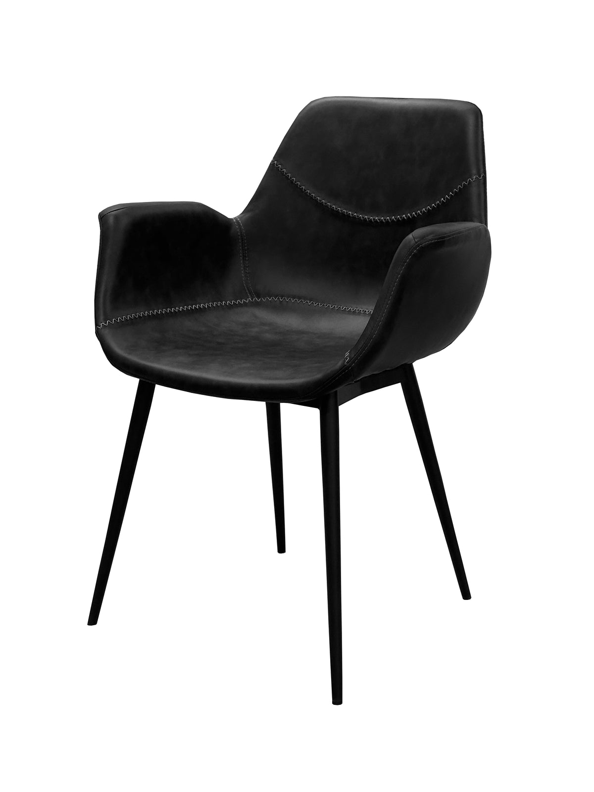 Silla LÓVAN PU Negro Textura | Diseño Moderno, Elegante y Fácil de Limpiar para Comedor u Oficina