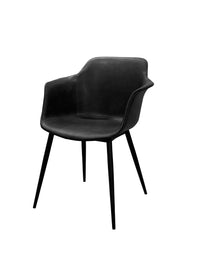Silla LÚMEA PU/PP Negra | Diseño Moderno, Ligera y Resistente para Comedor, Cocina u Oficina