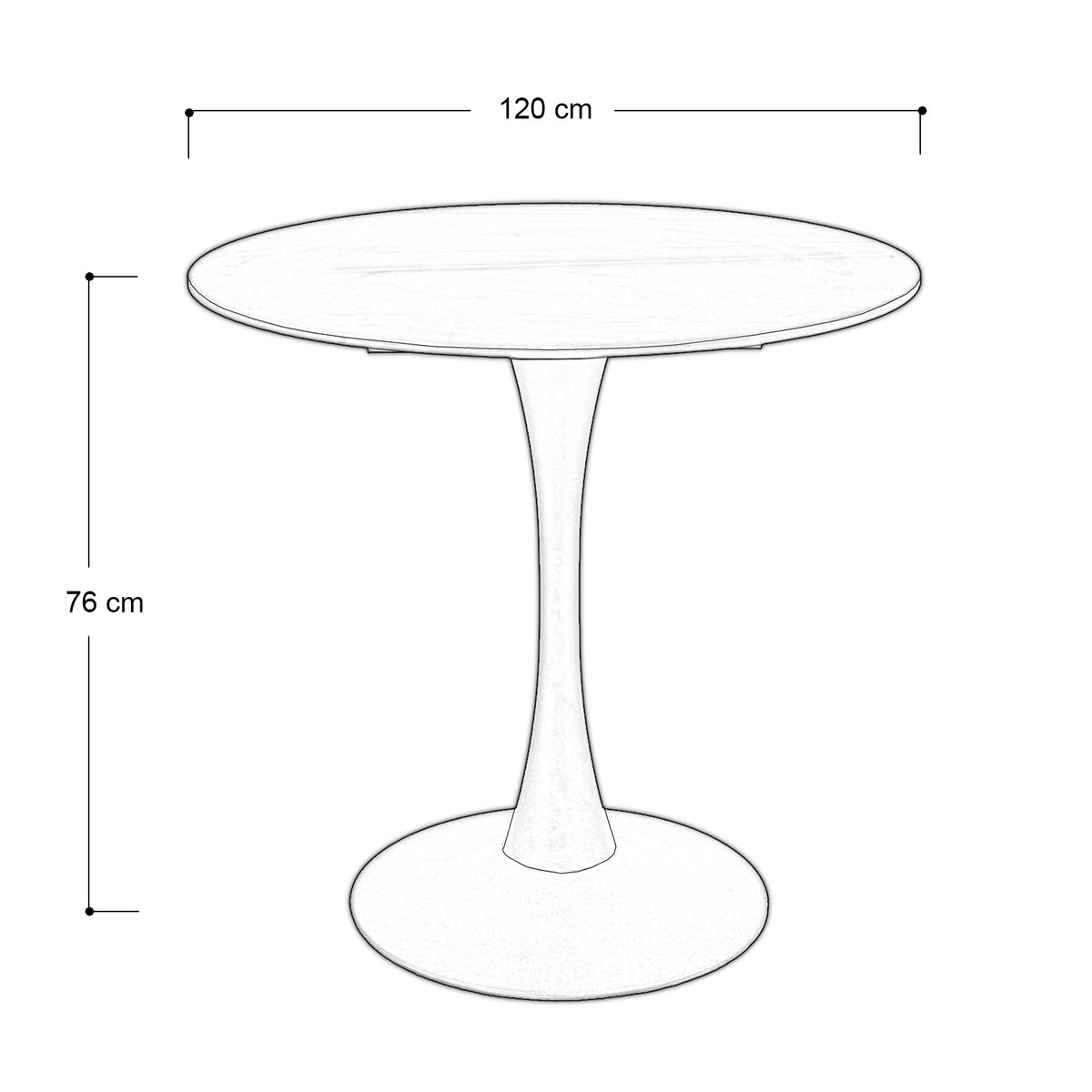 Mesa de Comedor LÁREN Stone Blanca | Diseño Moderno, Cubierta Stone y Estilo Elegante para Comedor