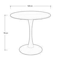 Mesa de Comedor LÁREN Stone Blanca | Diseño Moderno, Cubierta Stone y Estilo Elegante para Comedor