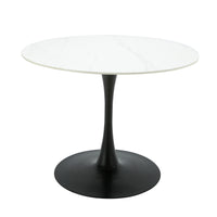 Mesa de Comedor LÁREN Stone Blanca | Diseño Moderno, Cubierta Stone y Estilo Elegante para Comedor
