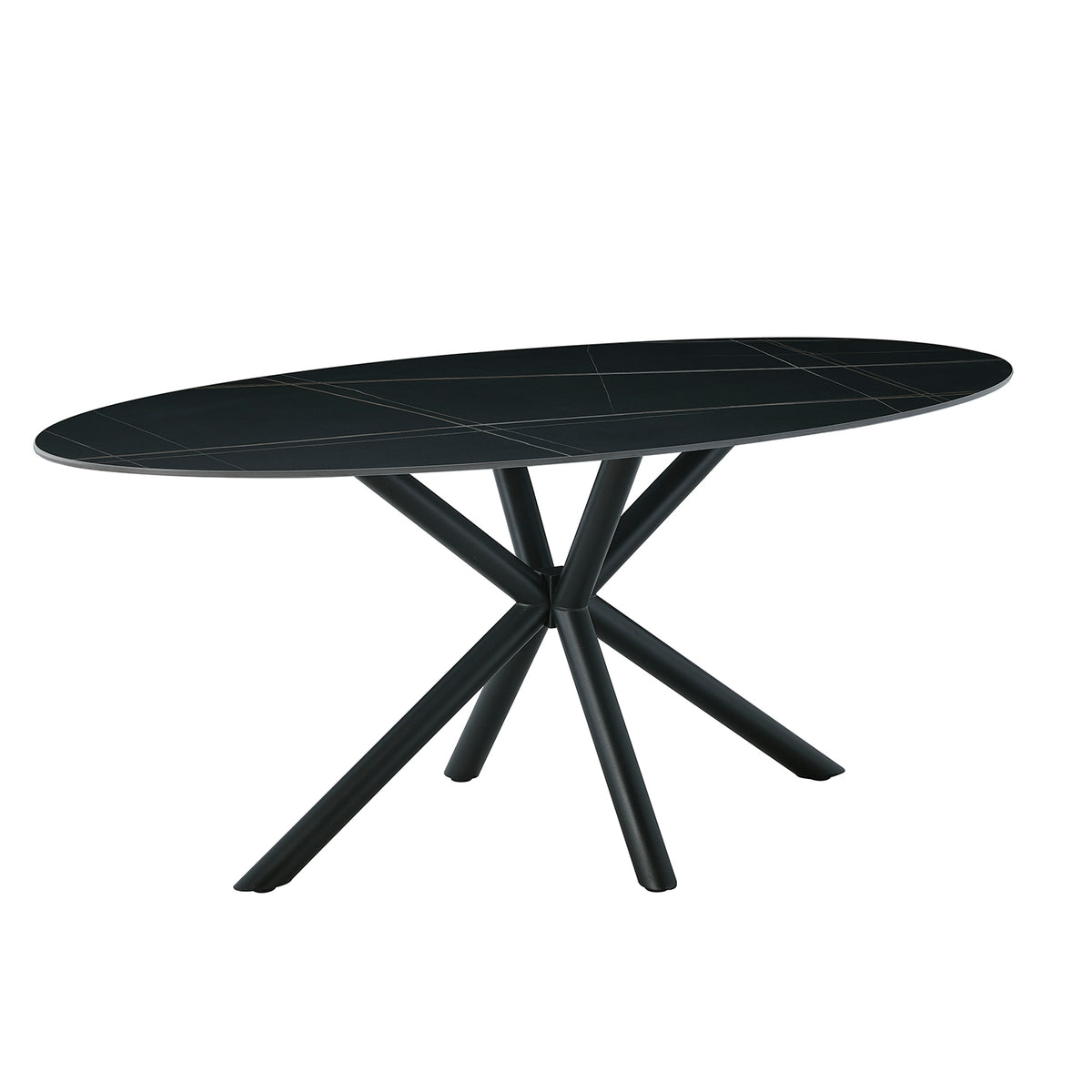 MESA OVALADA ILAI STONE NEGRA