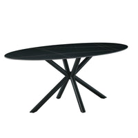 MESA OVALADA ILAI STONE NEGRA