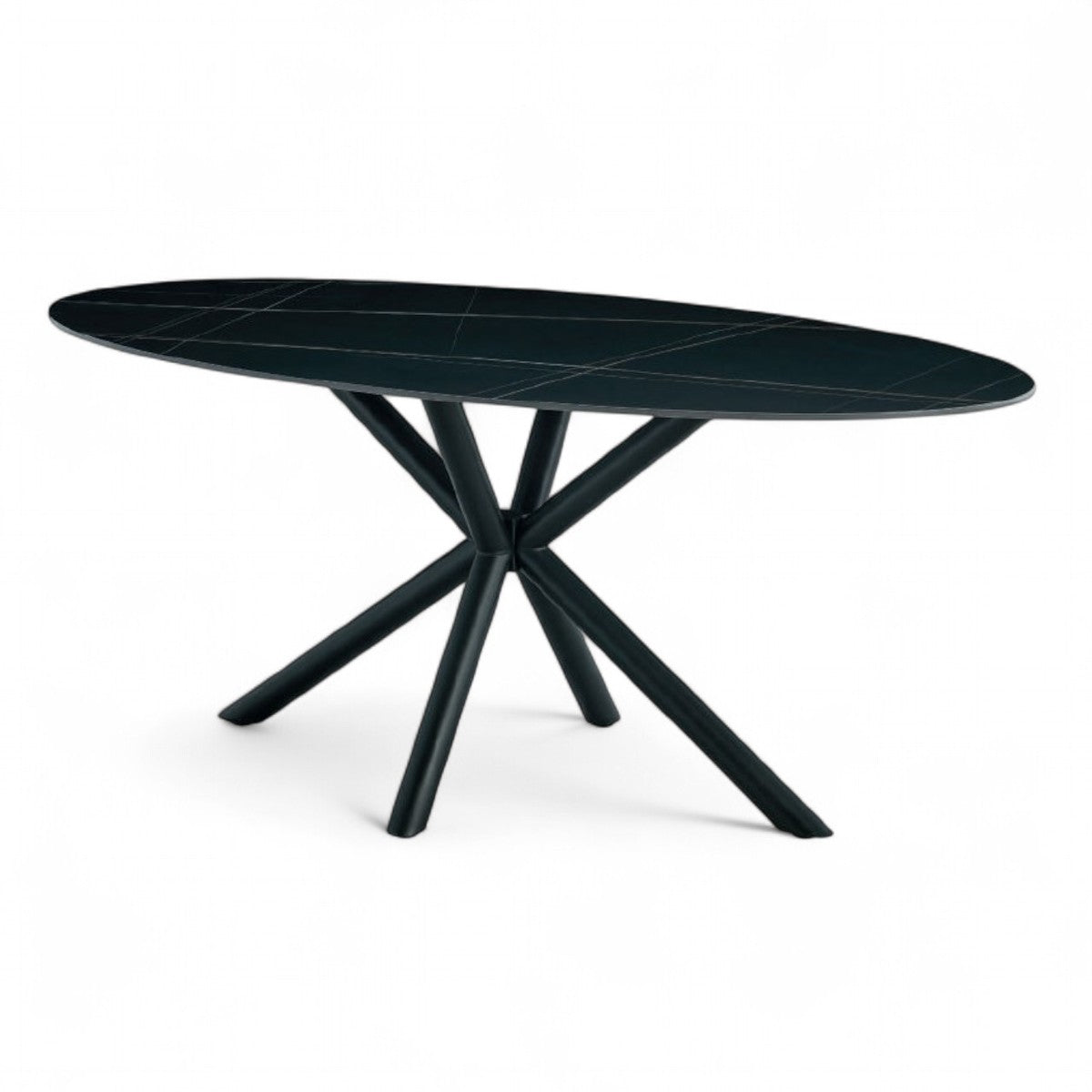 MESA OVALADA ILAI STONE NEGRA
